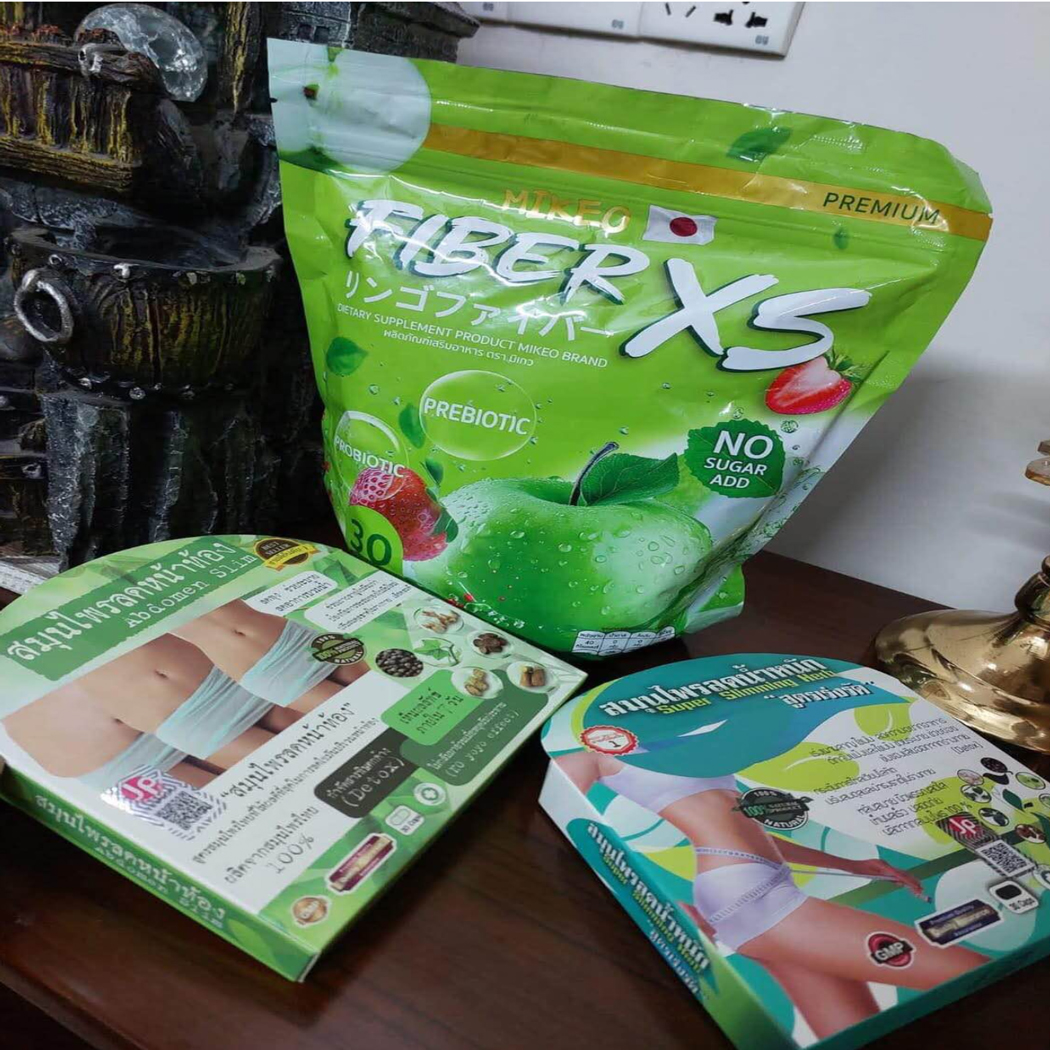Fiber XS স্লিমিং জুস ও এবডোমিন স্লিমিং এবং সুপার স্লিমিং ক্যাপসুল